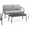 Salotti Completi>Bizzotto SET4 SALOTTO C-C MIRAVET ANTRACITE/KHAKI