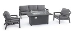 Salotti Completi>Bizzotto SET4 SALOTTO IN ALLUMINIO ANTRACITE PG61 - HENDRIX