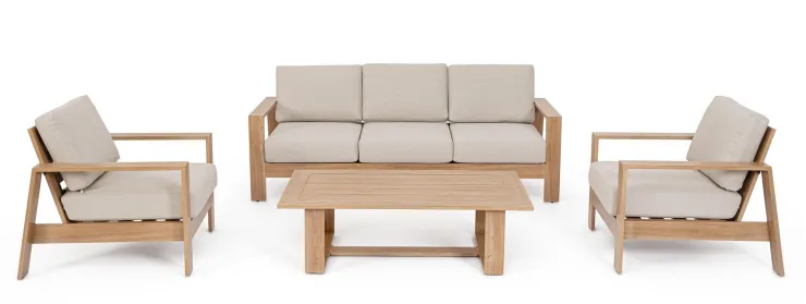 Salotti Completi>Bizzotto SET4 SALOTTO IN ALLUMINIO NATURALE- BALTIC