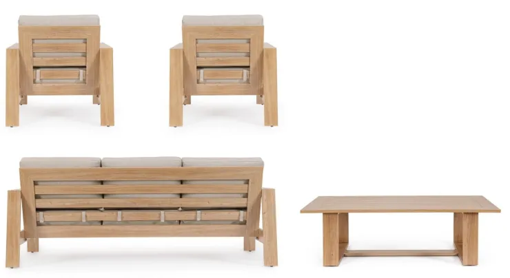 Salotti Completi>Bizzotto SET4 SALOTTO IN ALLUMINIO NATURALE- BALTIC