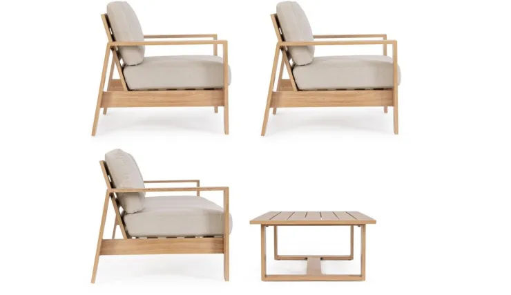 Salotti Completi>Bizzotto SET4 SALOTTO IN ALLUMINIO NATURALE- BALTIC