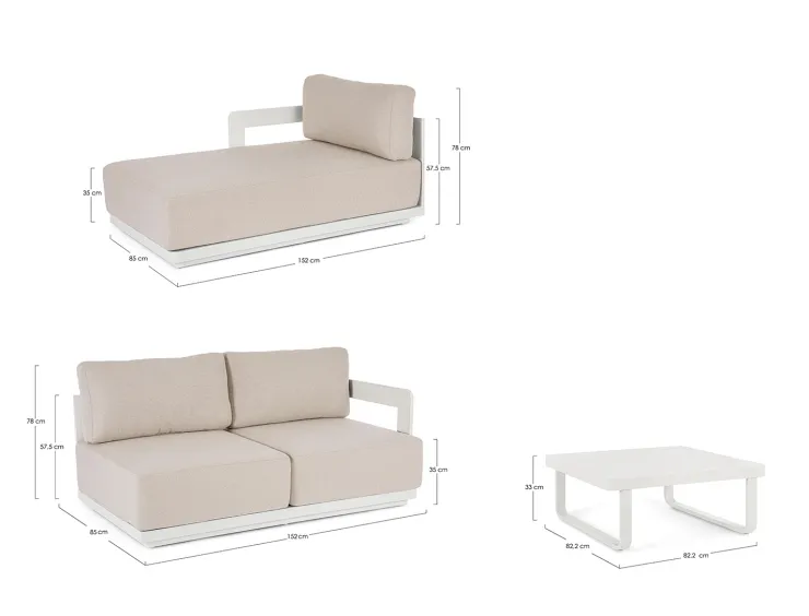 Salotti Completi>Bizzotto SET SALOTTO LOUNGE C-C MARIEL VAPOR YK15