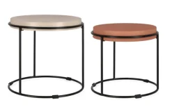 Tavolini>Bizzotto SET2 TAVOLINI IN ACCIAIO BEIGE TERRACOTTA - KETAKI