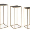 Tavolini>Bizzotto SET3 TAVOLINI IN ACCIAIO COLOR ORO - NUCLEOS