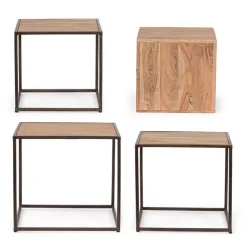 Tavolini>Bizzotto SET4 TAVOLINI IN LEGNO - JANAK