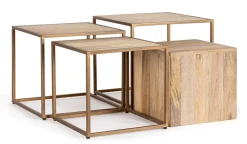 Tavolini>Bizzotto SET4 TAVOLINI IN LEGNO - JAIDEV