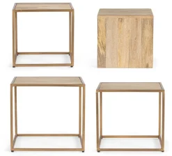 Tavolini>Bizzotto SET4 TAVOLINI IN LEGNO - JAIDEV