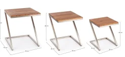 Tavolini>Bizzotto SET3 TAVOLINI IN LEGNO - OSBERT