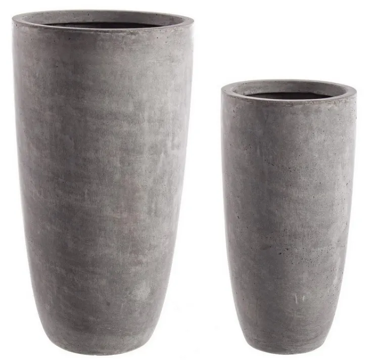 Vasi E Coprivasi>Bizzotto SET2 VASO CEMENT TO ALTO GRIGIO