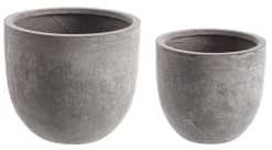 Vasi E Coprivasi>Bizzotto SET2 VASO CEMENT TO BASSO GRIGIO