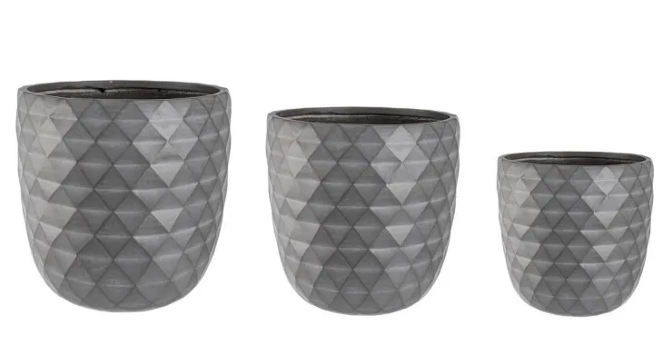 Vasi E Coprivasi>Bizzotto SET3 VASO PYRAMID BOMB ANTRACITE