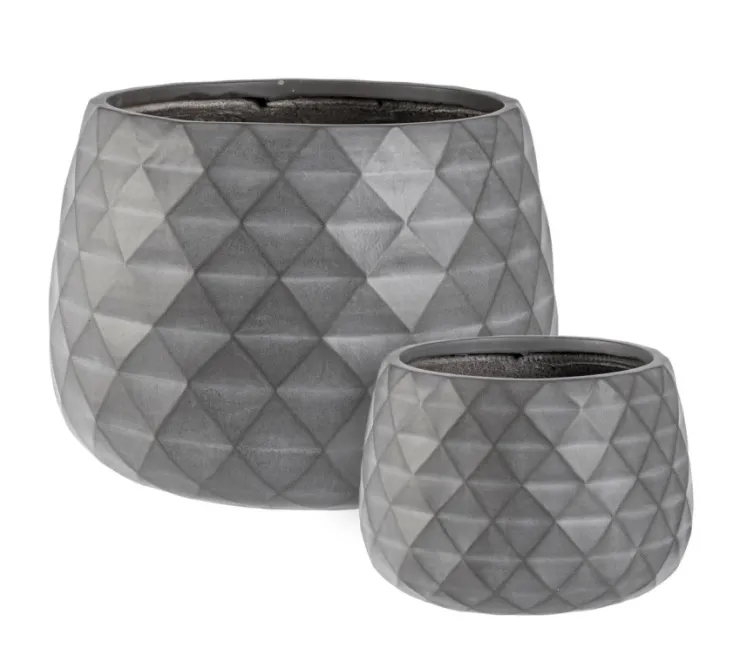 Vasi E Coprivasi>Bizzotto SET2 VASO PYRAMID CIOTOLA ANTRACITE