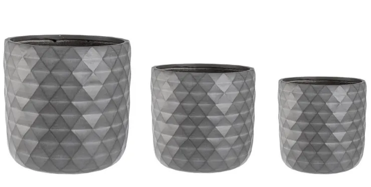 Vasi E Coprivasi>Bizzotto SET3 VASO PYRAMID TO ANTRACITE