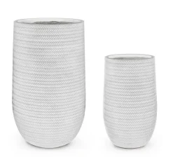 Vasi E Coprivasi>Bizzotto SET2 VASO TRESSAGE TO ALTO BIANCO