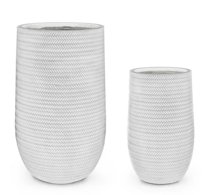 Vasi E Coprivasi>Bizzotto SET2 VASO TRESSAGE TO ALTO BIANCO