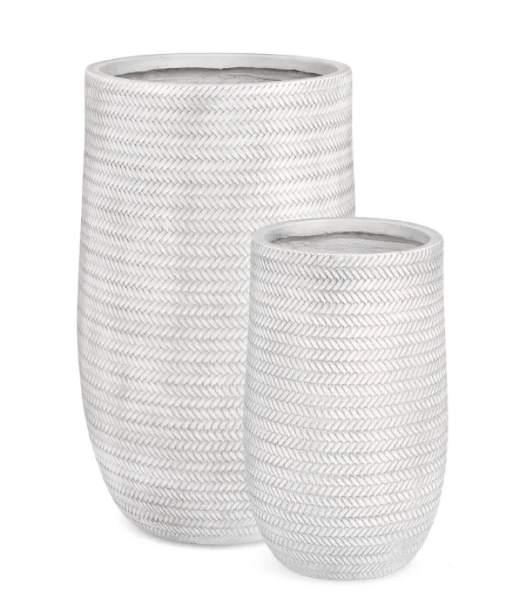Vasi E Coprivasi>Bizzotto SET2 VASO TRESSAGE TO ALTO BIANCO