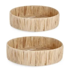 Ceste Decorative>Bizzotto SET2 VASSOIO DECORATIVO BAGAN TO NATURAL