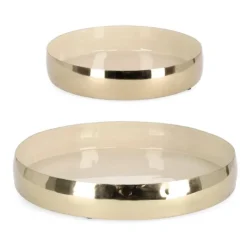 Coprivasi>Bizzotto SET2 VASSOIO DECORATIVO VELMA TO ORO BEI