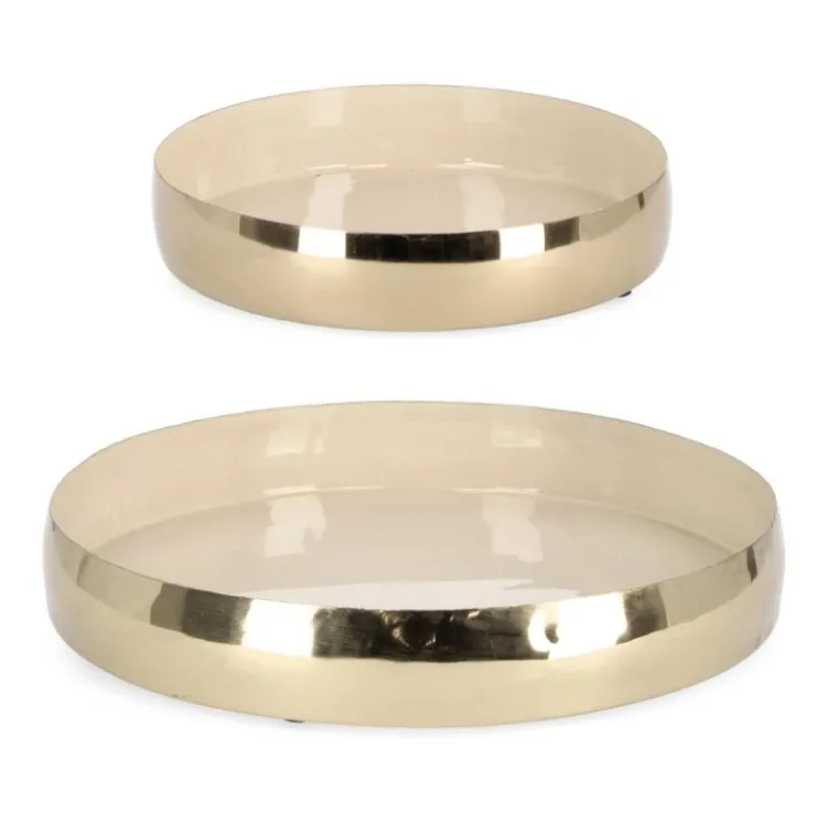 Coprivasi>Bizzotto SET2 VASSOIO DECORATIVO VELMA TO ORO BEI