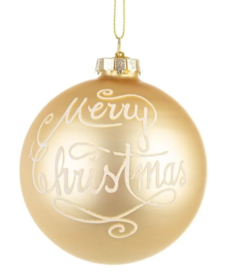 Sfere>Bizzotto SFERA VT MERRY CHRISTMAS CHAMPAGNE D80