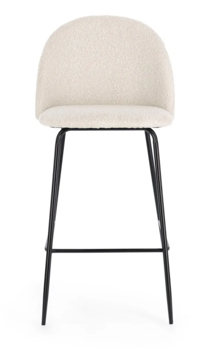 Sgabelli Bar>Bizzotto SGABELLO BAR EFFETTO BOUCLE' NERO/AVORIO - CARRY