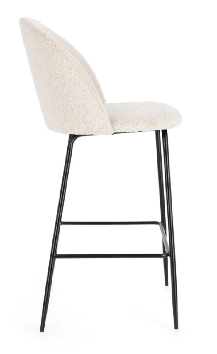 Sgabelli Bar>Bizzotto SGABELLO BAR EFFETTO BOUCLE' NERO/AVORIO - CARRY