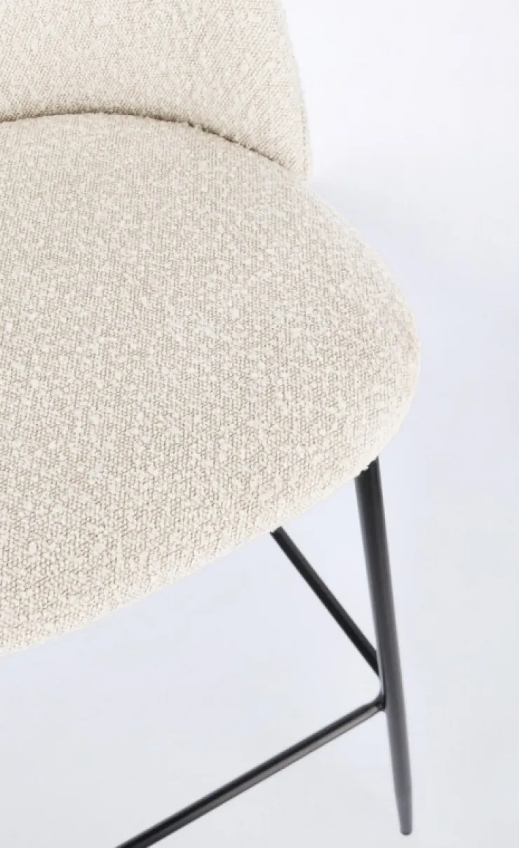 Sgabelli Bar>Bizzotto SGABELLO BAR EFFETTO BOUCLE' NERO/AVORIO - CARRY