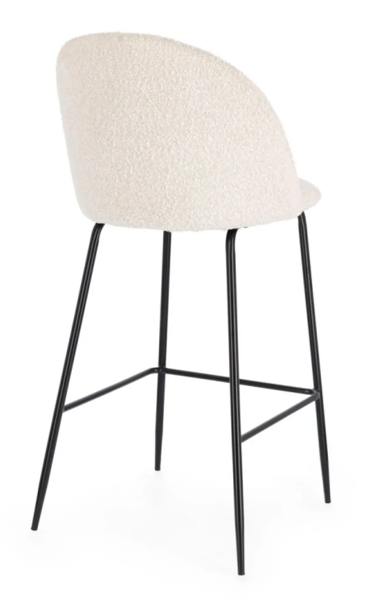 Sgabelli Bar>Bizzotto SGABELLO BAR EFFETTO BOUCLE' NERO/AVORIO - CARRY
