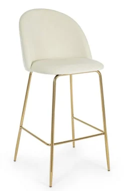 Sgabelli Bar>Bizzotto SGABELLO BAR IN VELLUTO BIANCO - CARRY