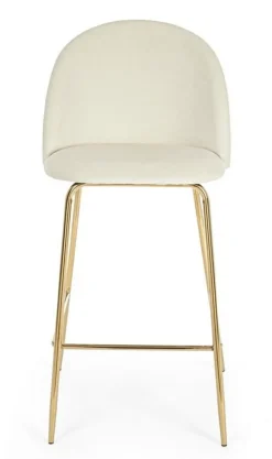 Sgabelli Bar>Bizzotto SGABELLO BAR IN VELLUTO BIANCO - CARRY
