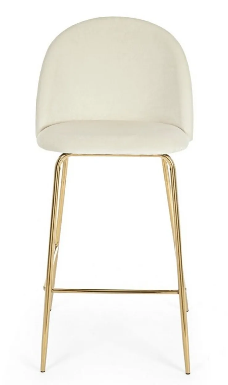 Sgabelli Bar>Bizzotto SGABELLO BAR IN VELLUTO BIANCO - CARRY