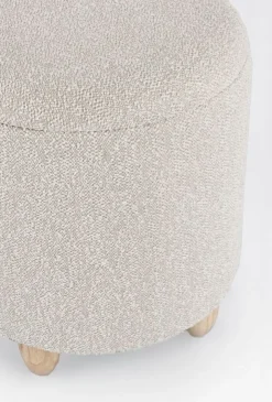 Pouf>Bizzotto SGABELLO CONTENITORE EFFETTO BOUCLE' GRIGIO CHIARO- ZENA