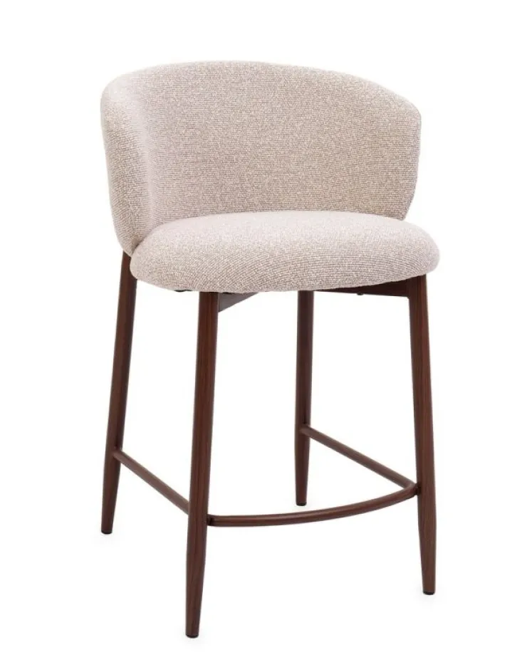 Sgabelli Bar>Bizzotto SGABELLO CUCINA AMALIA NOCE/BEIGE