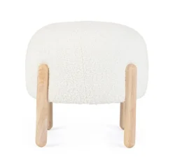 Sgabelli>Bizzotto SGABELLO EFFETTO BOUCLE' BIANCO - DAYLA