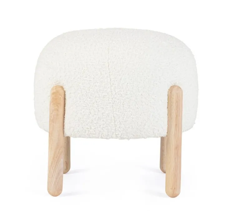 Sgabelli>Bizzotto SGABELLO EFFETTO BOUCLE' BIANCO - DAYLA