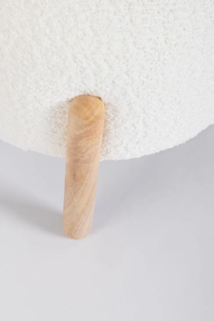 Sgabelli>Bizzotto SGABELLO EFFETTO BOUCLE' BIANCO - DAYLA