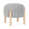 Sgabelli>Bizzotto SGABELLO EFFETTO BOUCLE' GRIGIO CHIARO - DAYLA