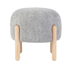 Sgabelli>Bizzotto SGABELLO EFFETTO BOUCLE' GRIGIO CHIARO - DAYLA