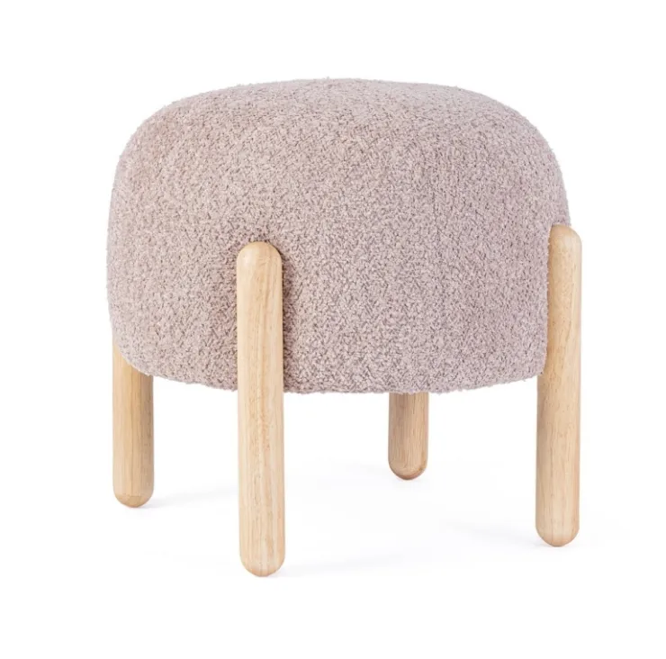 Sgabelli>Bizzotto SGABELLO EFFETTO BOUCLE' ROSA ANTICO - DAYLA