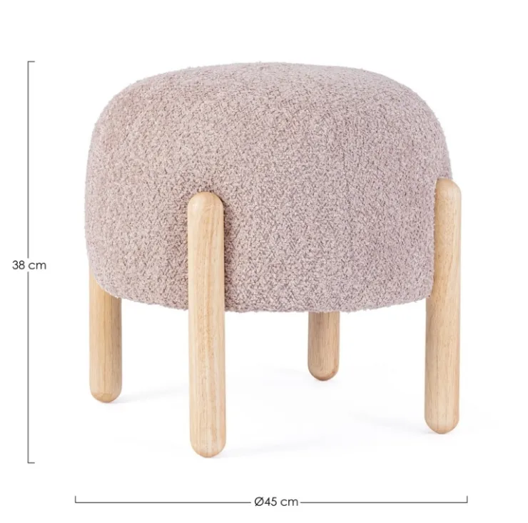 Sgabelli>Bizzotto SGABELLO EFFETTO BOUCLE' ROSA ANTICO - DAYLA