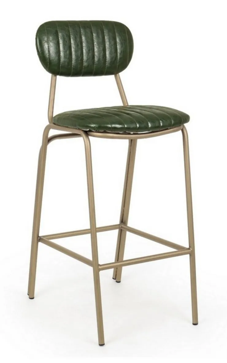 Sgabelli Bar>Bizzotto SGABELLO IN ECOPELLE VERDE SCURO - ADDY