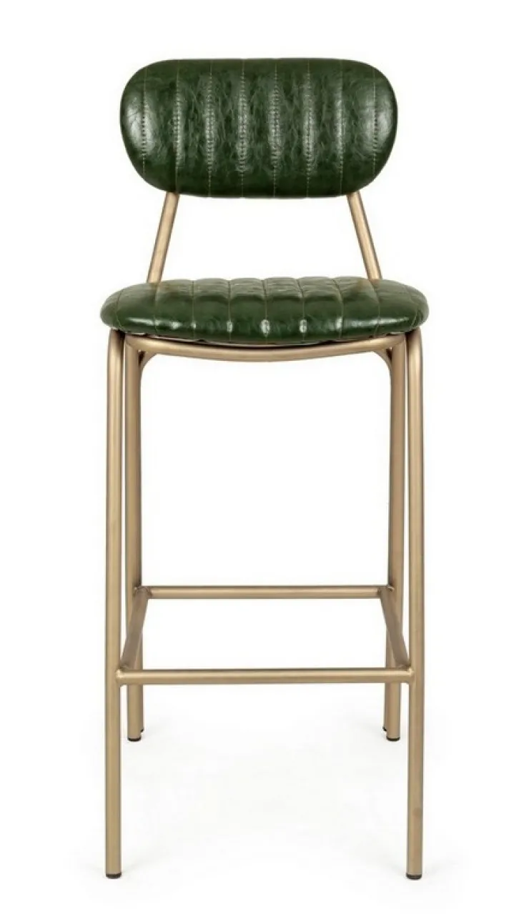 Sgabelli Bar>Bizzotto SGABELLO IN ECOPELLE VERDE SCURO - ADDY