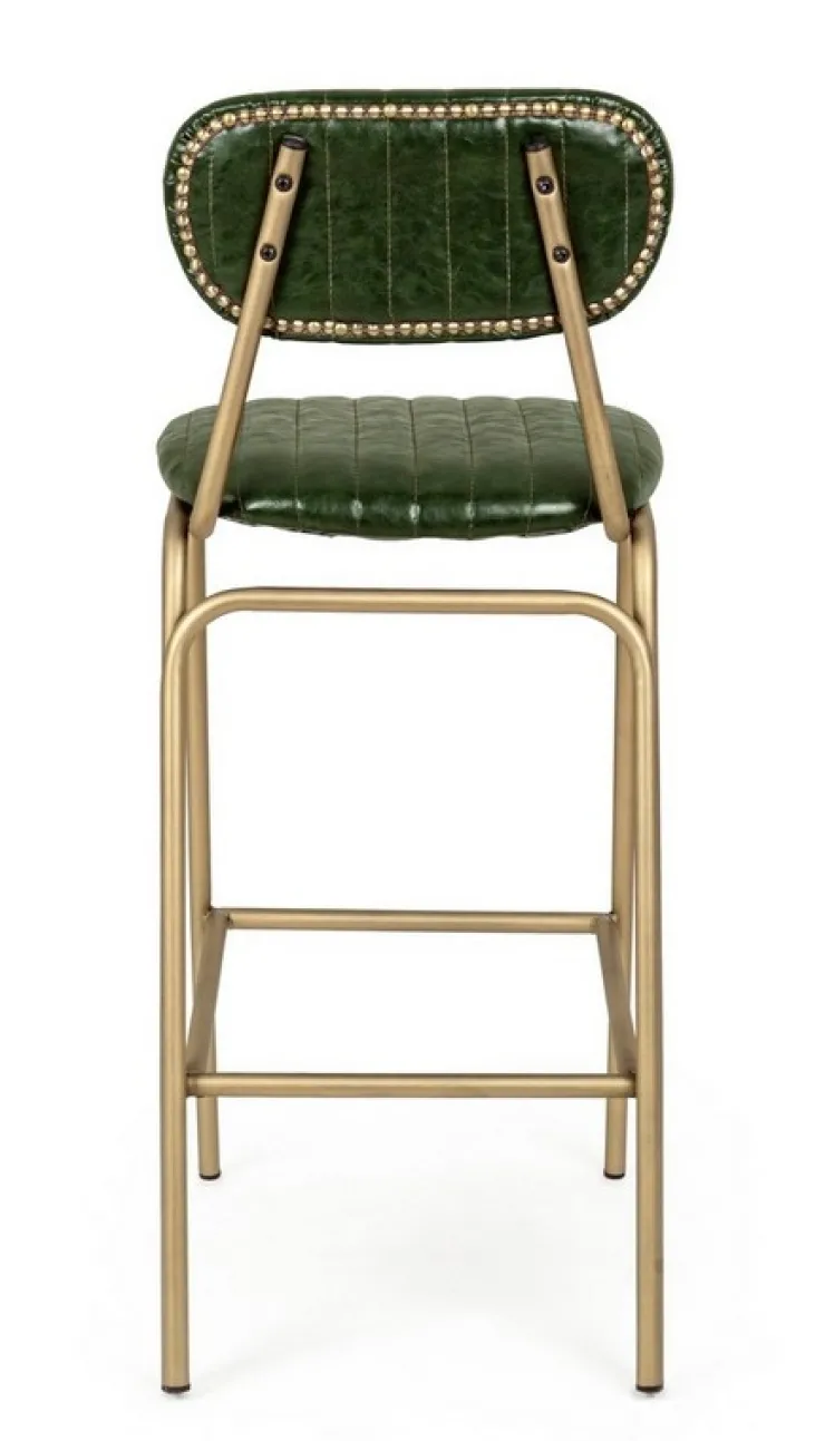 Sgabelli Bar>Bizzotto SGABELLO IN ECOPELLE VERDE SCURO - ADDY