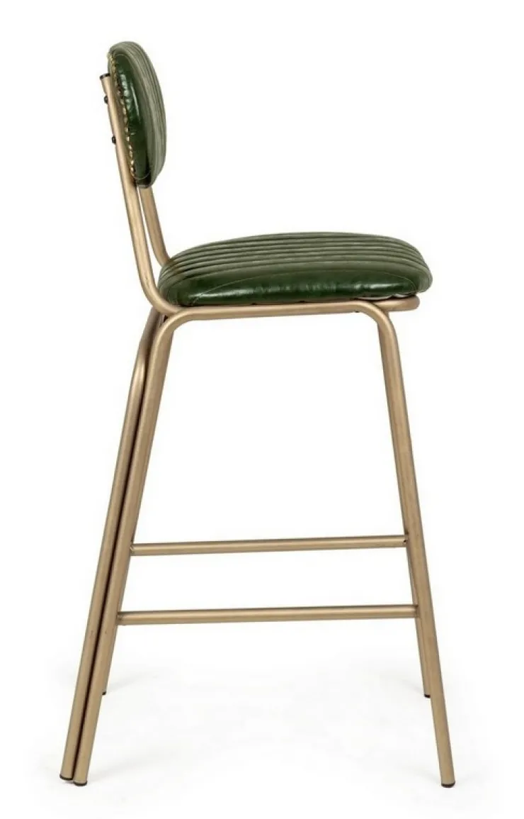Sgabelli Bar>Bizzotto SGABELLO IN ECOPELLE VERDE SCURO - ADDY