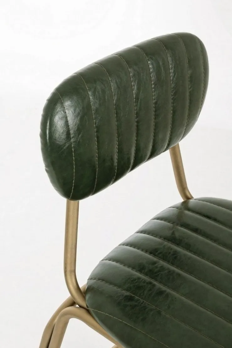 Sgabelli Bar>Bizzotto SGABELLO IN ECOPELLE VERDE SCURO - ADDY