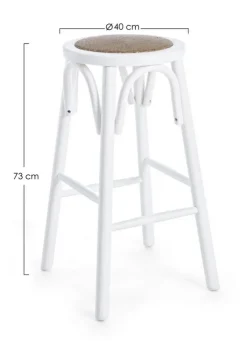 Sgabelli Bar>Bizzotto SGABELLO IN LEGNO BIANCO - CIRCLE