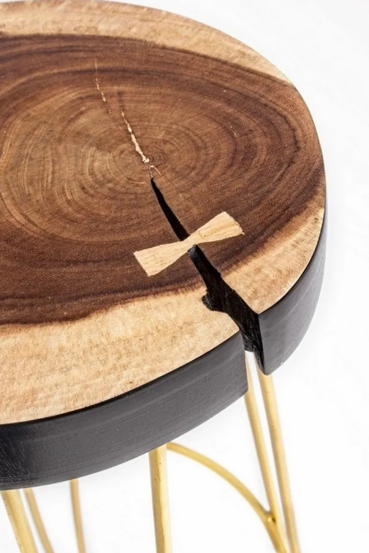 Sgabelli Bar>Bizzotto SGABELLO IN LEGNO COLOR ORO - RAKEL