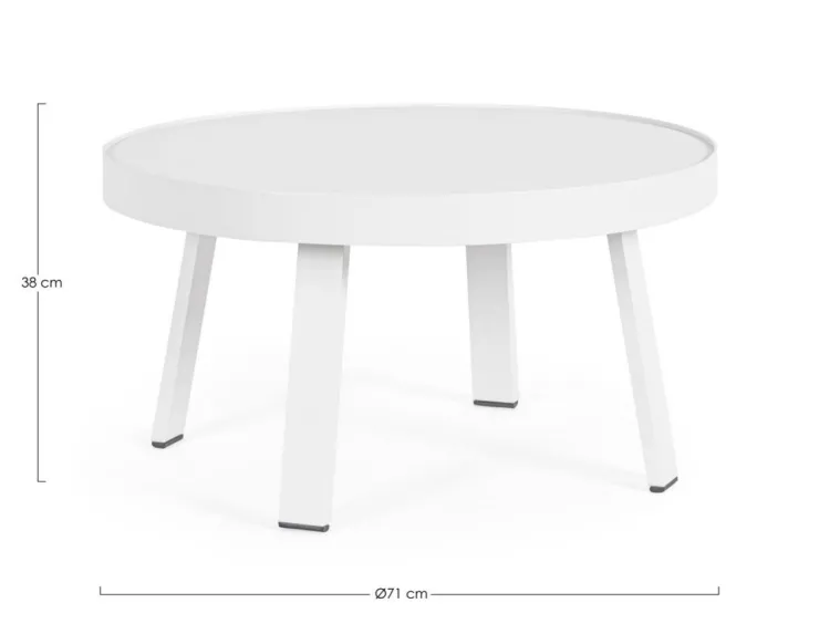 Tavolini>Bizzotto TAVOLINO D71 BIANCO QS20 - SPYRO
