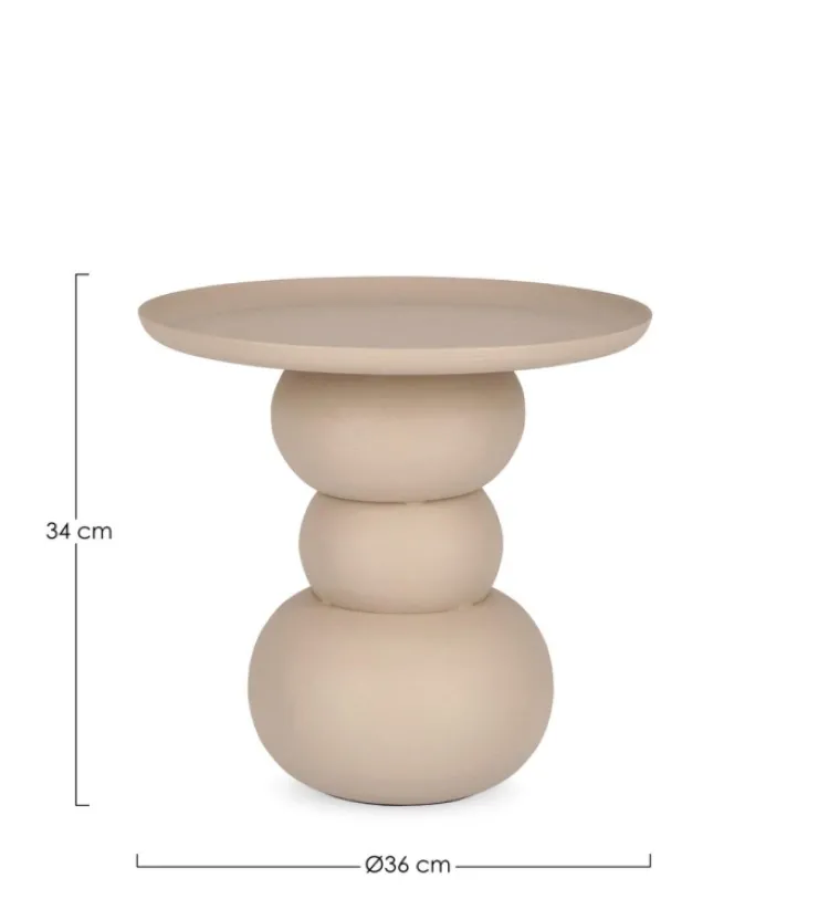 Tavolini>Bizzotto TAVOLINO IN ACCIAIO BEIGE - ALPA