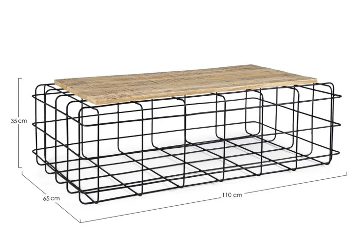 Tavolini>Bizzotto TAVOLINO IN ACCIAIO 110X65 - TRELLIS